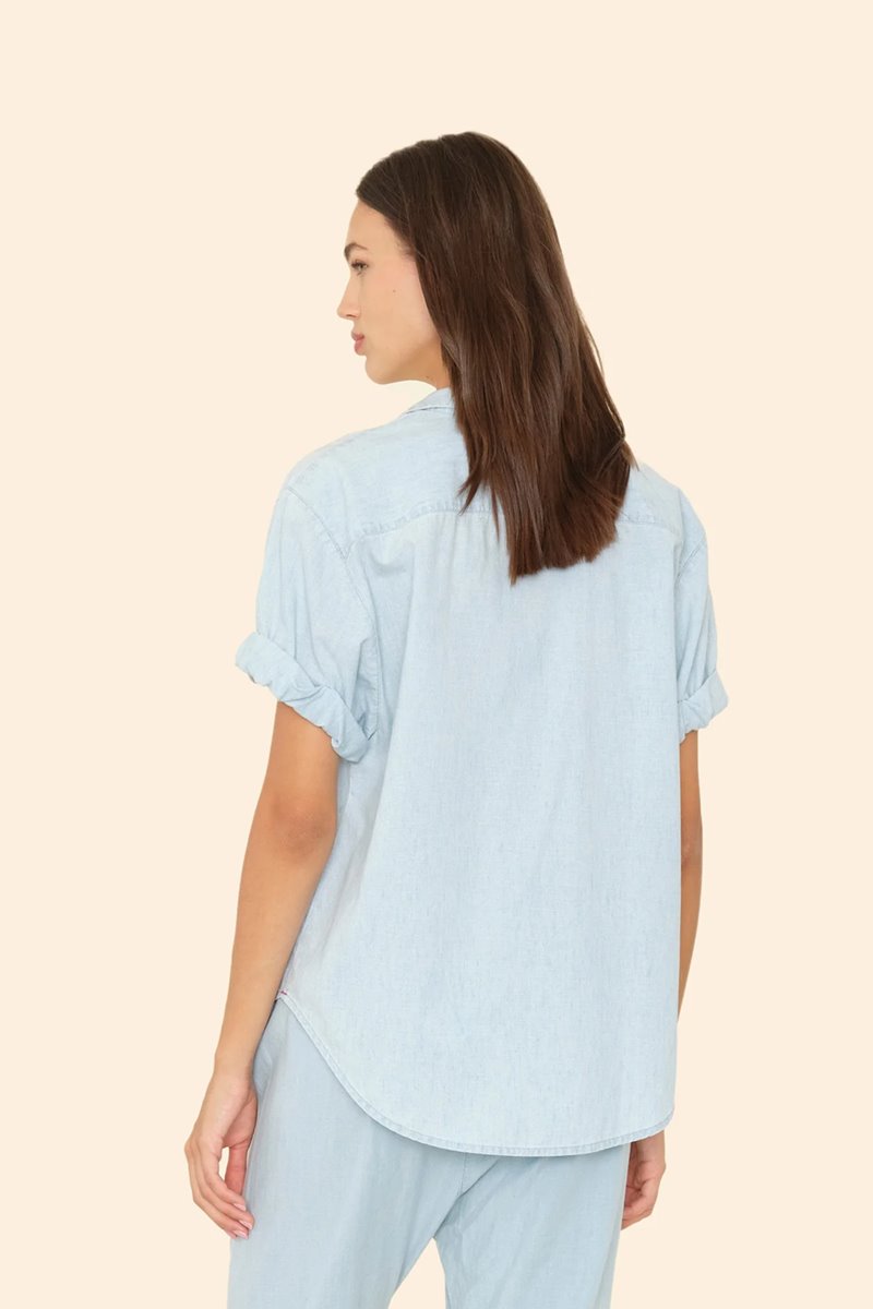 Xirena  channing shirt chambray air blue side Xirena  channing shirt chambray air blue side