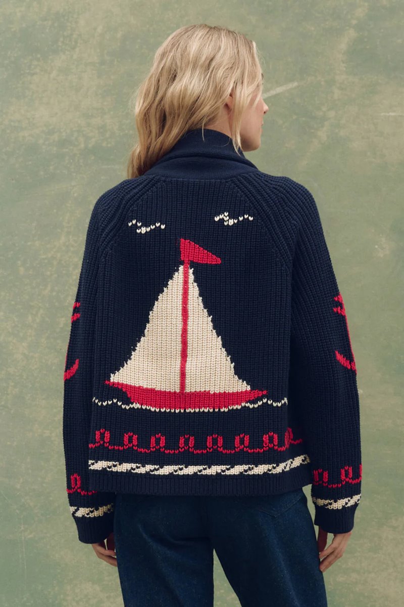 The Great the sailboat lodge cardigan  back
