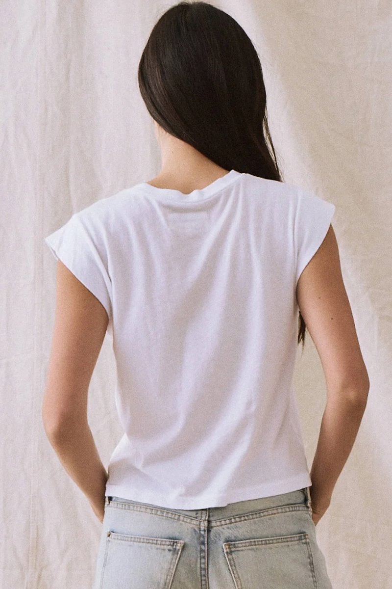 The Great the peak shoulder tee true white  back