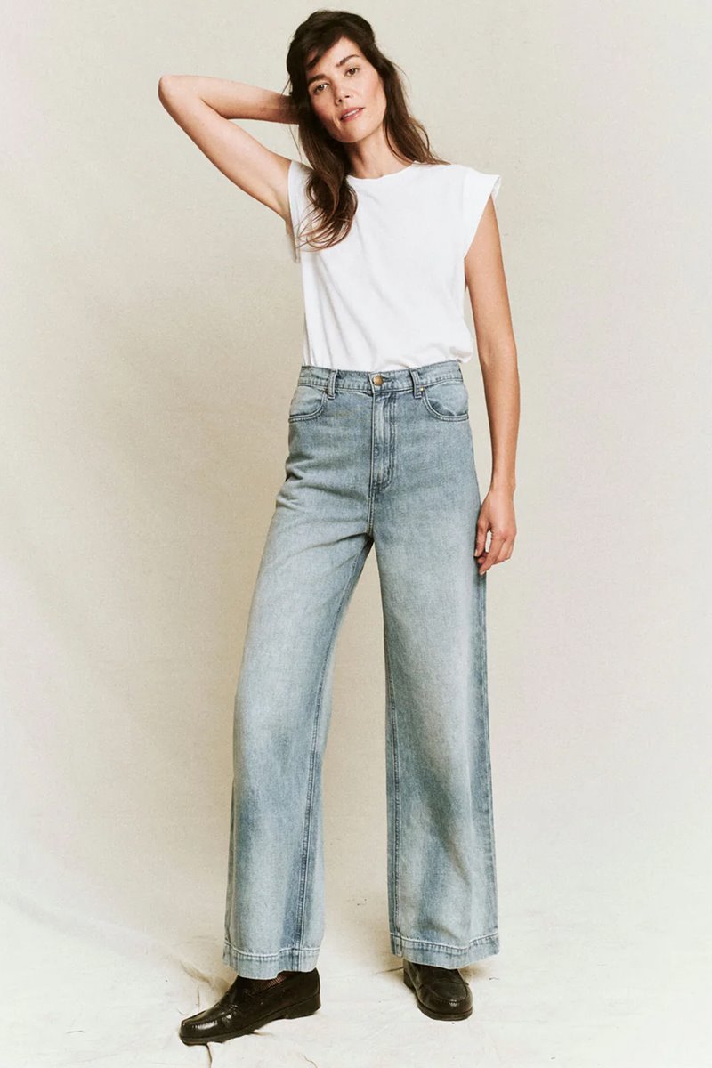 The Great the peak shoulder tee true white  side