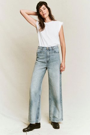 The Great the peak shoulder tee true white  side