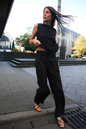 Rabens Saloner enel papery parallet pants black