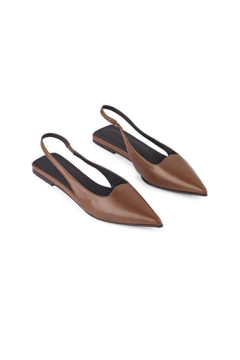 Rabens Saloner pointy sling back  dark brown