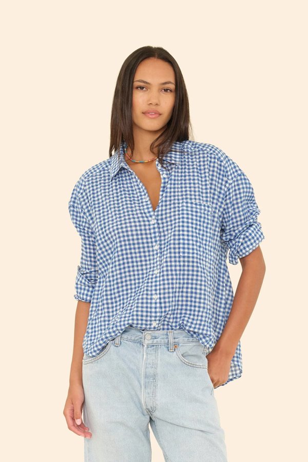 Xirena  jordy shirt gingham atlantic blue