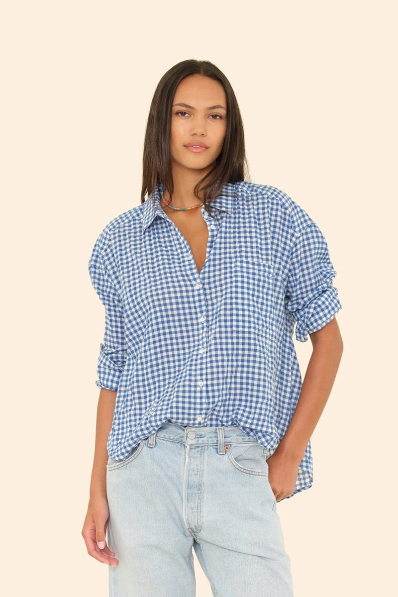 Xirena  jordy shirt gingham atlantic blue