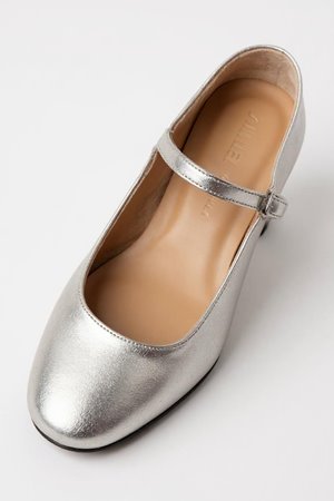 Anniel  mary jane metallic silver back