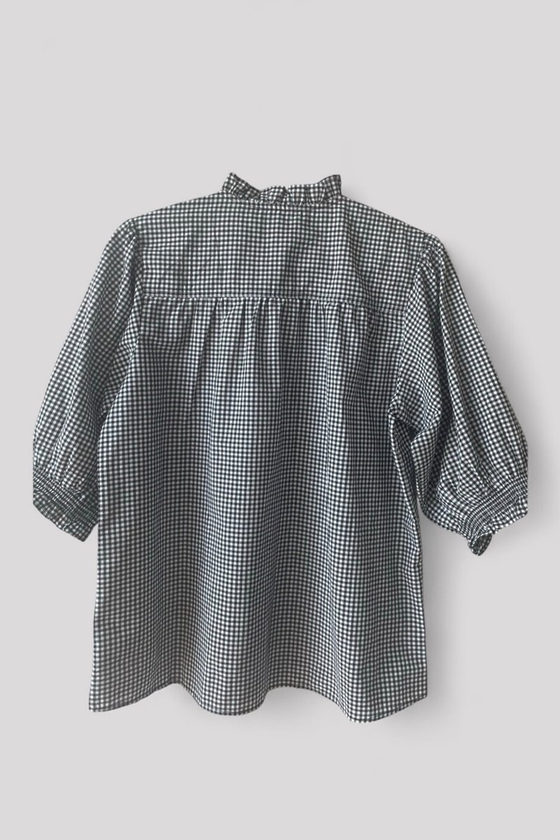 Kj's Laundry darcie top black gingham  back