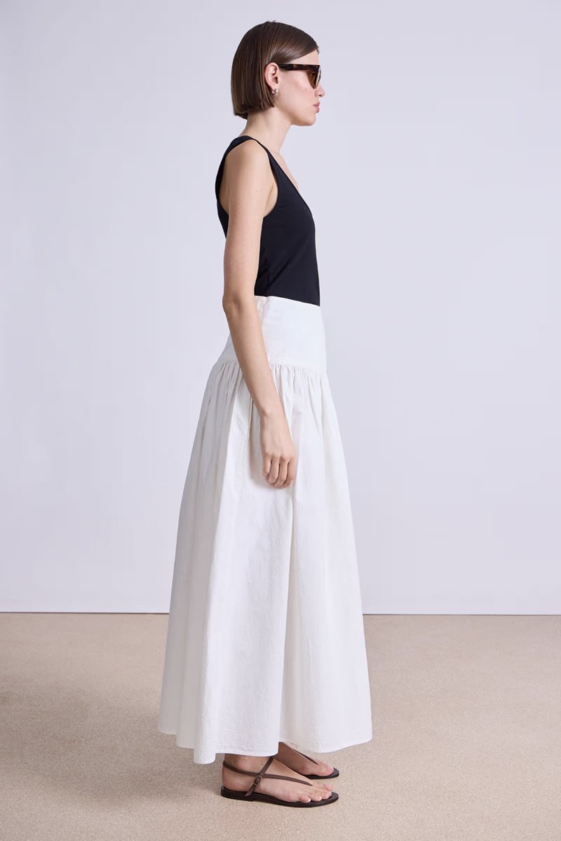 Apiece Apart angeli maxi skirt white back