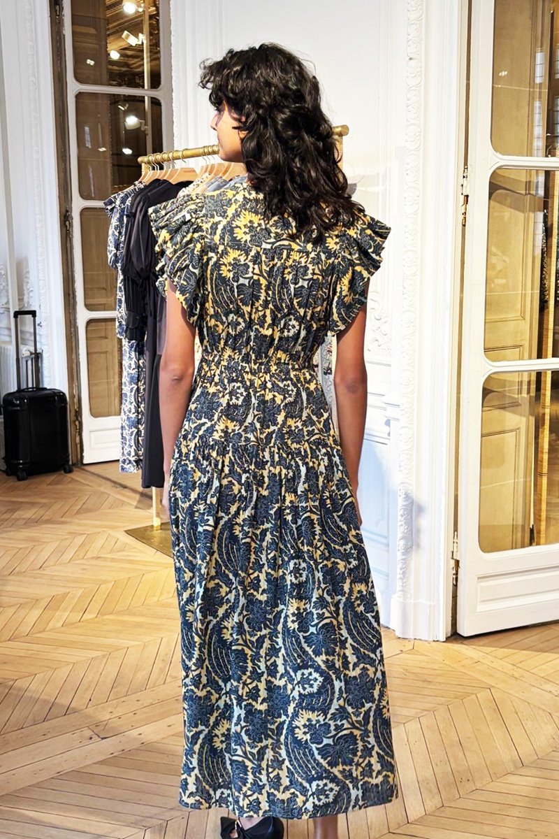 Ulla Johnson kairi flutter sleeve dress luna side