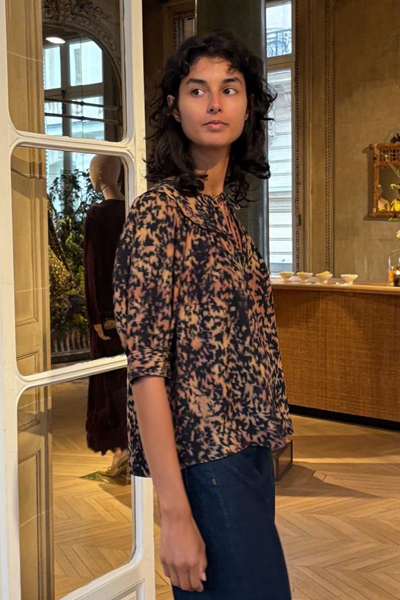 Ulla Johnson blaire short sleeve blouse savannah back