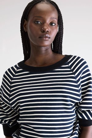 Bellerose anglet top - stripe b navy side