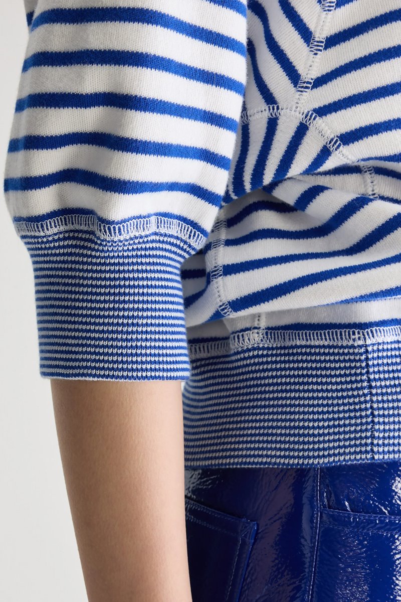 Bellerose anglet top - stripe a blue detail