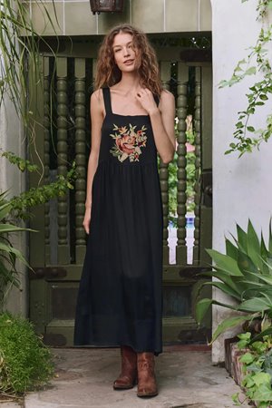 The Great the day dress with bouquet floral embroidery 
