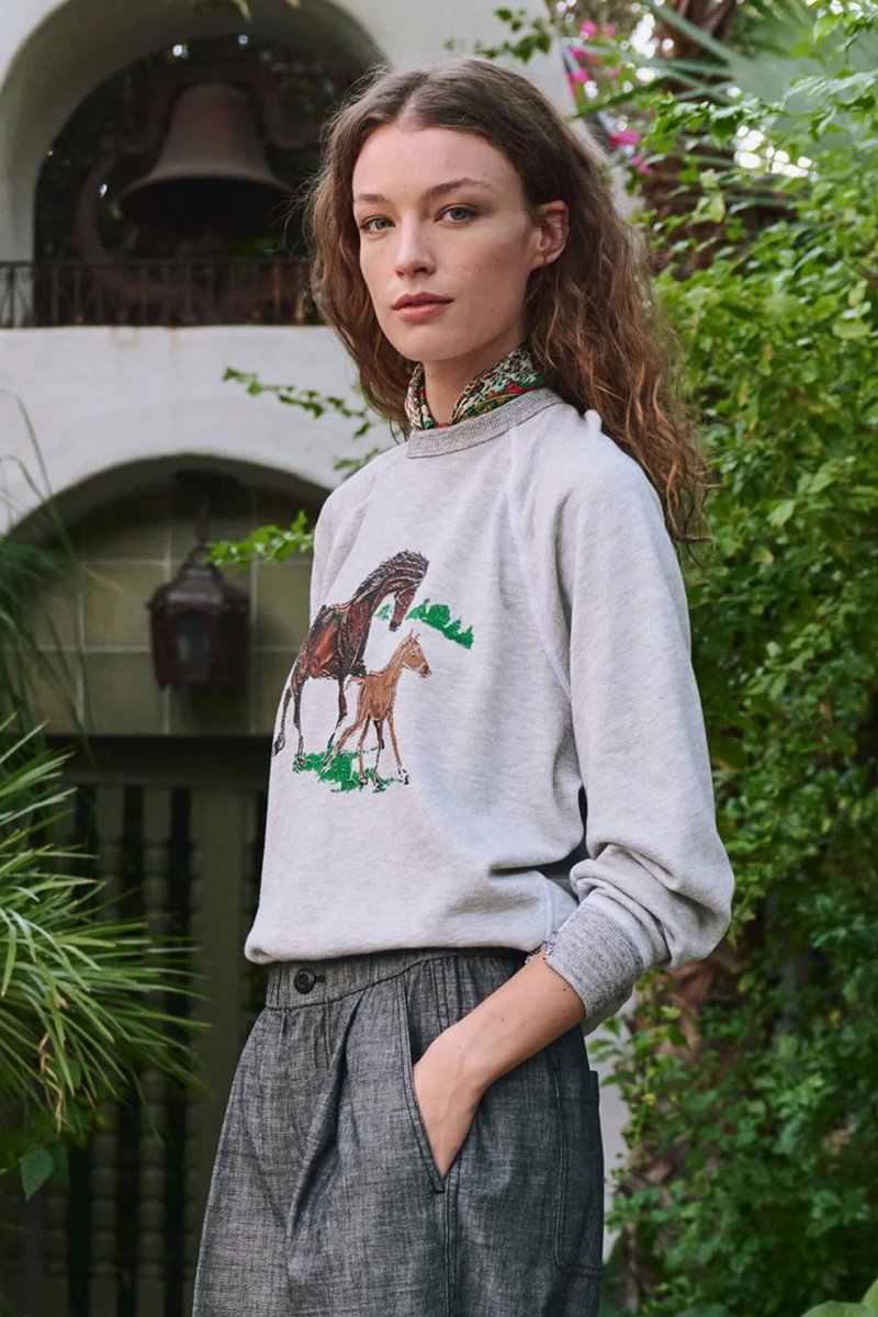 The Great the college sweatshirt with running horses  back