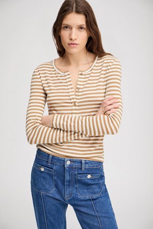 Munthe  levoma stripe long sleeve tee camel