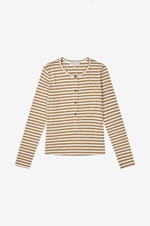 Munthe  levoma stripe long sleeve tee camel side