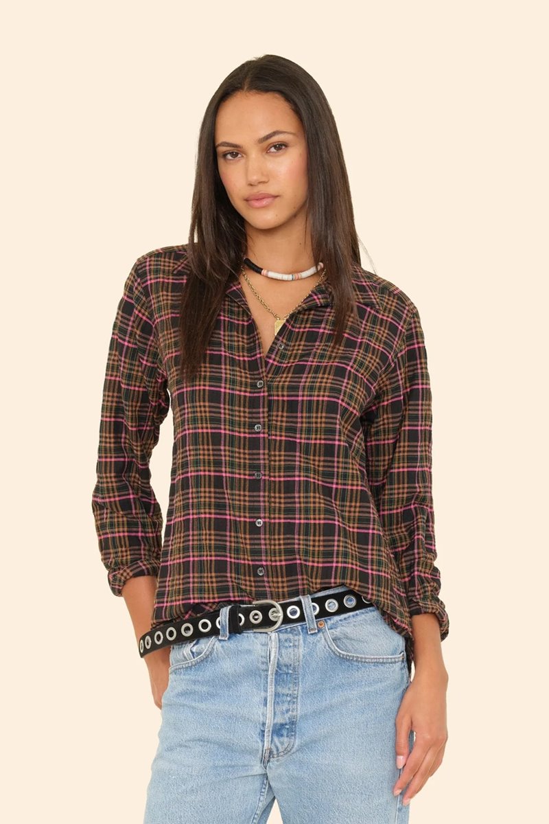 Xirena  scout shirt espresso plaid