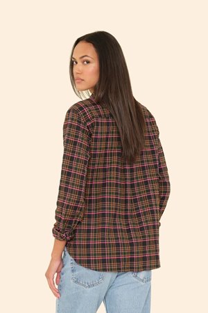 Xirena  scout shirt espresso plaid back