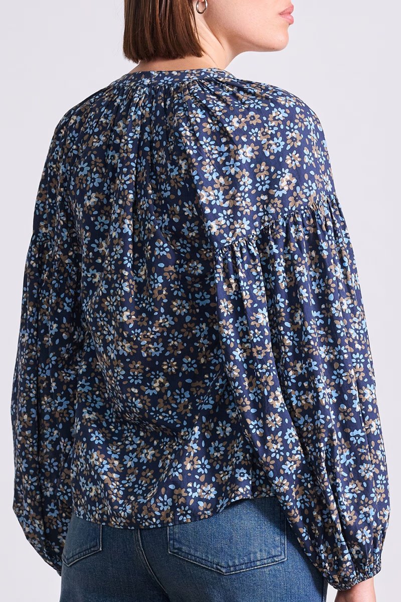 Apiece Apart anfa shirred shirt ditsy back