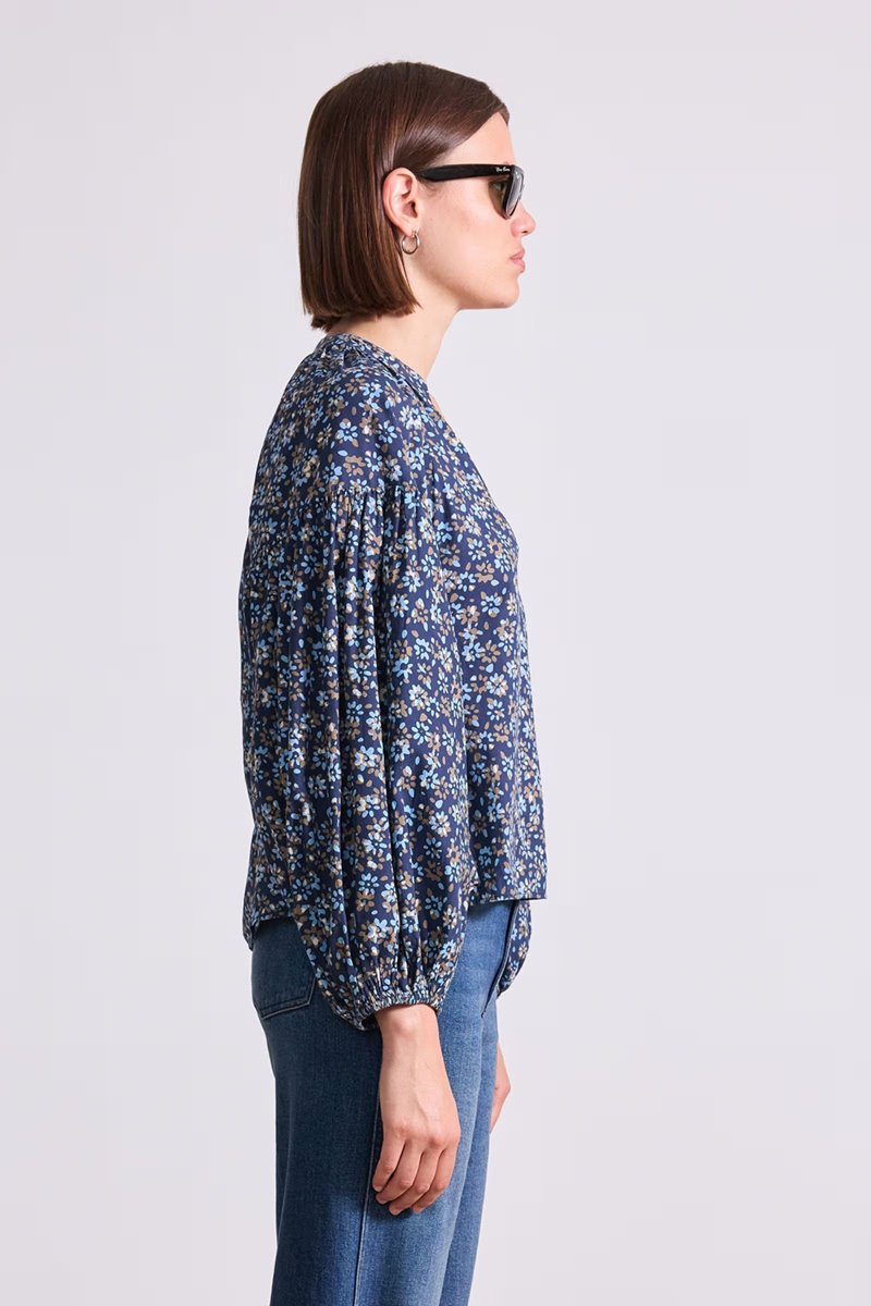 Apiece Apart anfa shirred shirt ditsy side