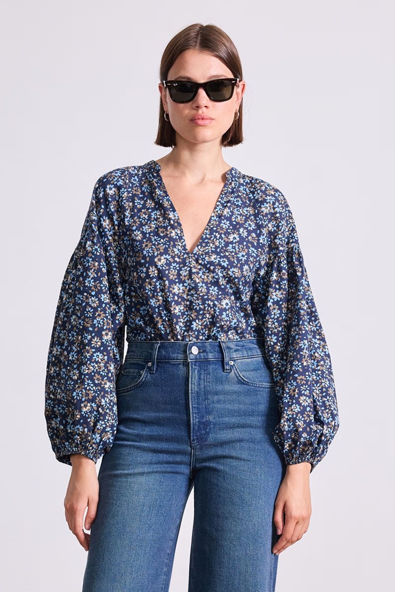 Apiece Apart anfa shirred shirt ditsy detail