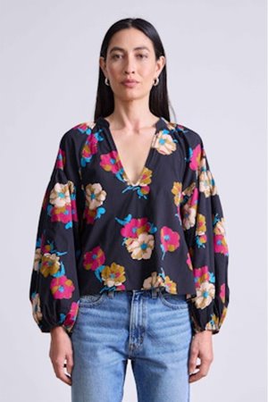 Apiece Apart anfa shirred shirt floating floral
