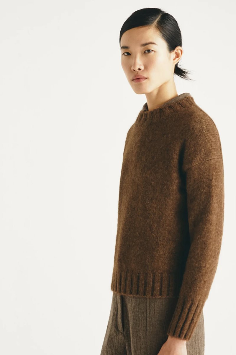 Masscob edna knit chestnut detail