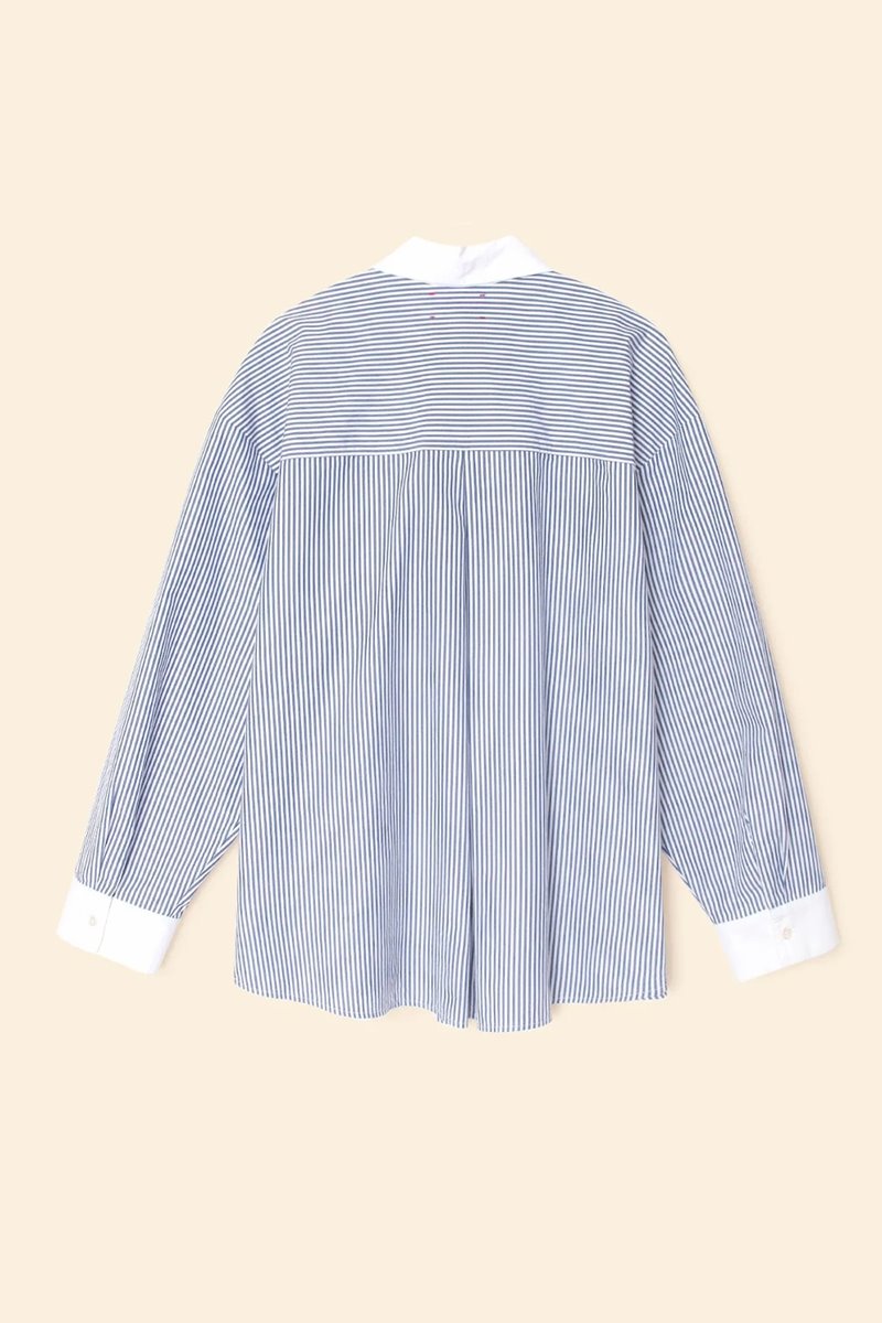 Xirena  james shirt stripe true blue back