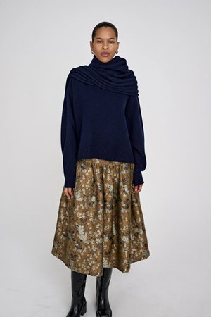 Rabens Saloner silke ottoman skirt