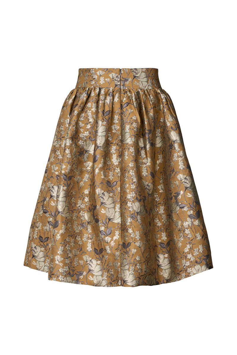 Rabens Saloner silke ottoman skirt detail