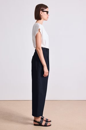 Apiece Apart bari cropped trouser cord midnight side