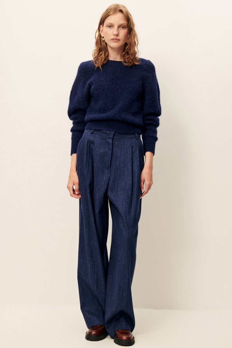 Sessun emile pleat pant queen blue back