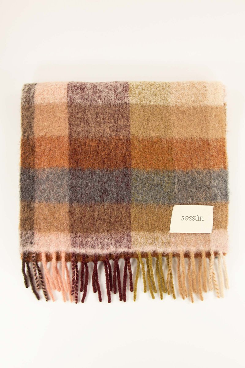 Sessun lucio scarf navy rust