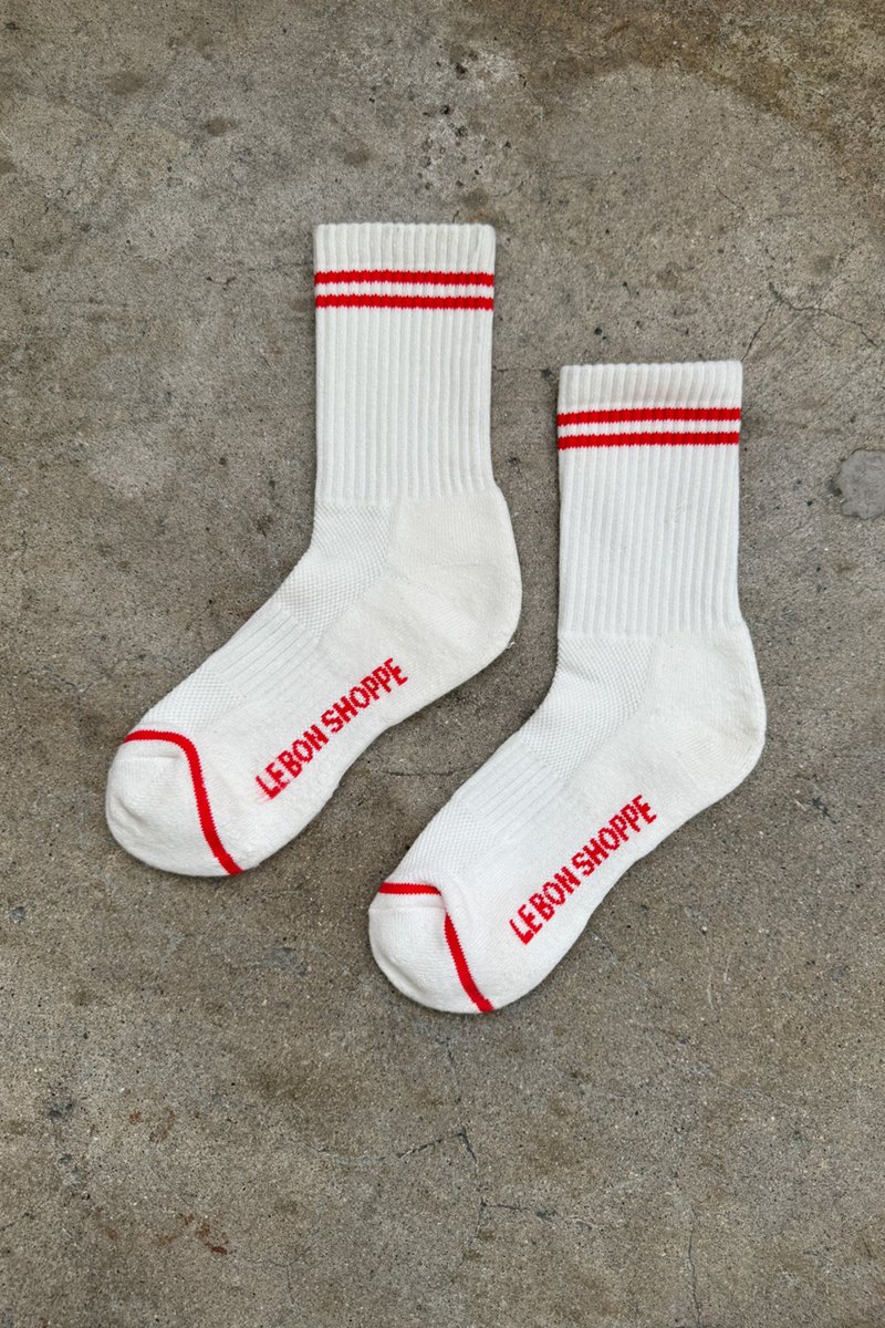 Le Bon Shoppe boyfriend sock clean white