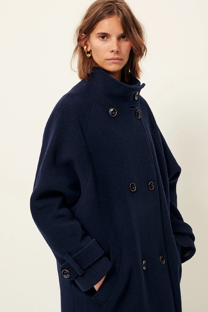 Sessun bleckett coat indigo back Sessun bleckett coat indigo back