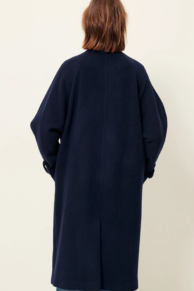 Sessun bleckett coat indigo detail Sessun bleckett coat indigo detail