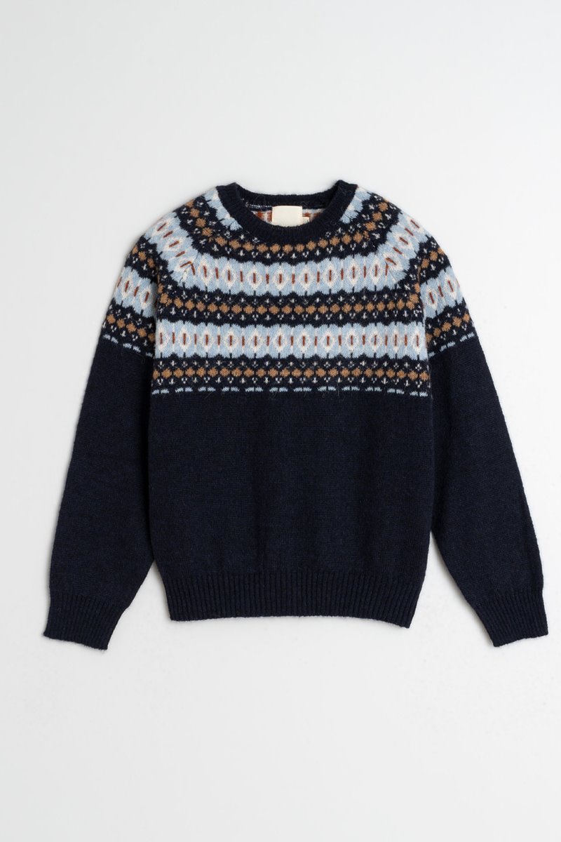 Indi & Cold  fairisle knit navy side Indi & Cold  fairisle knit navy side