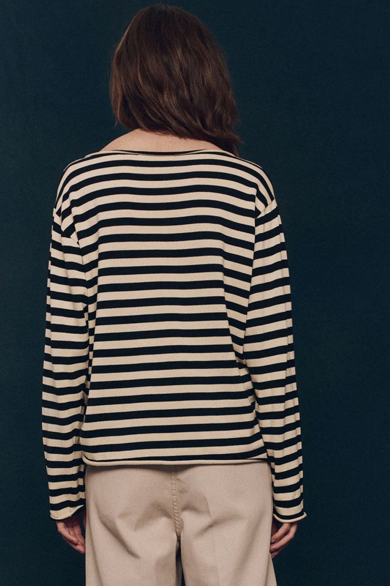 The Great the sailor top black stripe side The Great the sailor top black stripe side