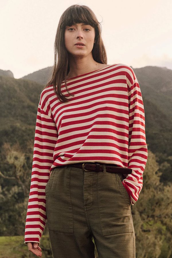 The Great the sailor top maple stripe 
