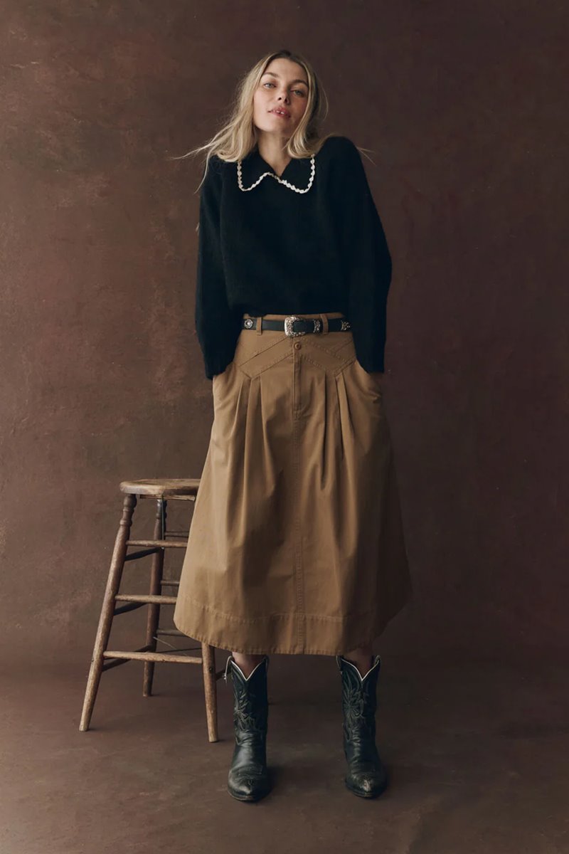 The Great the crochet collar pullover black back The Great the crochet collar pullover black back