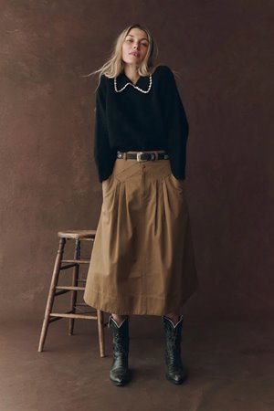 The Great the crochet collar pullover black back The Great the crochet collar pullover black back