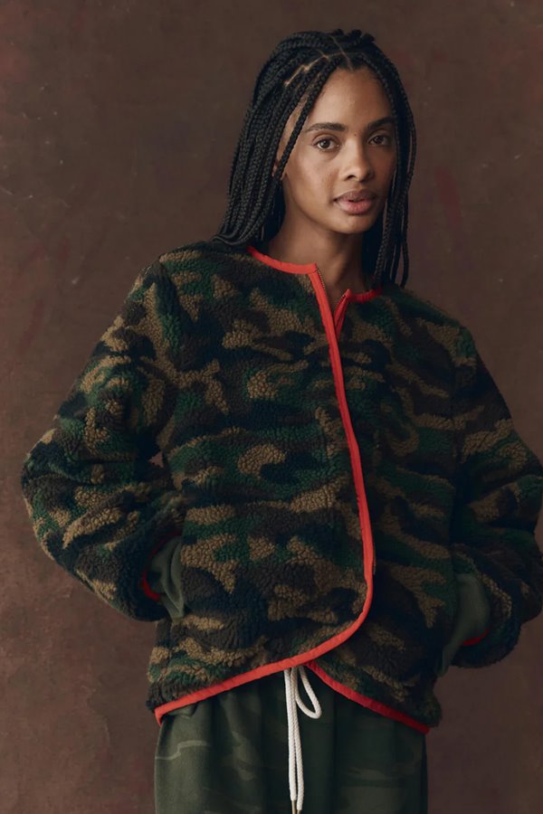 The Great the reversible bomber camo/red