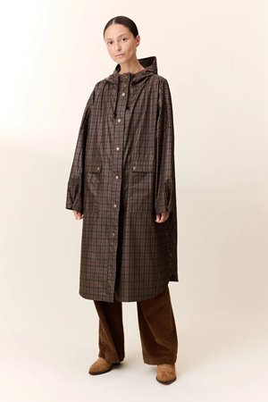 Leon & Harper vannah check poncho coat