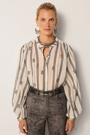Maison Hotel perla blouse ivory paisley