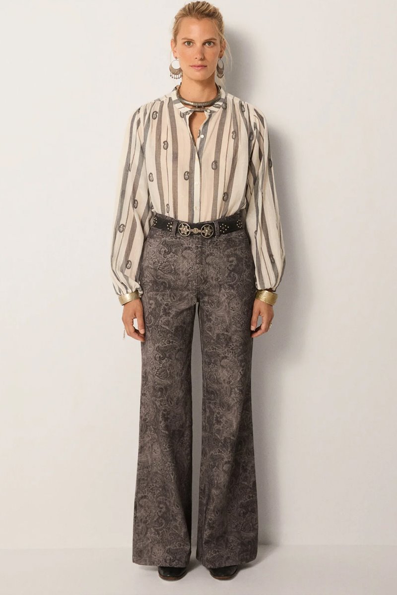 Maison Hotel perla blouse ivory paisley back