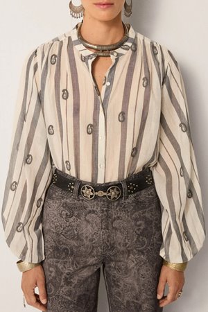 Maison Hotel perla blouse ivory paisley side
