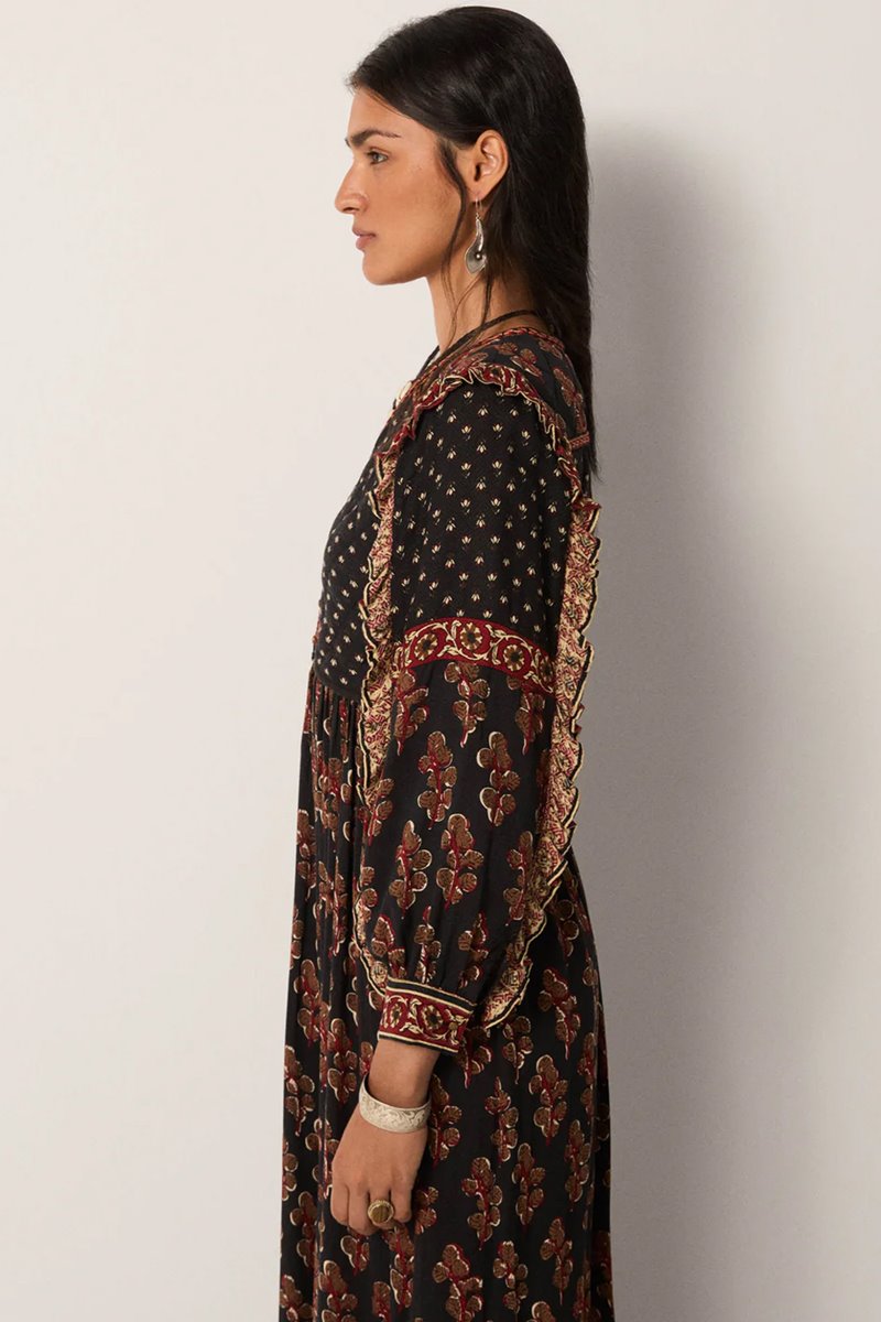 Maison Hotel lily dress black coffee back