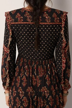 Maison Hotel lily dress black coffee detail