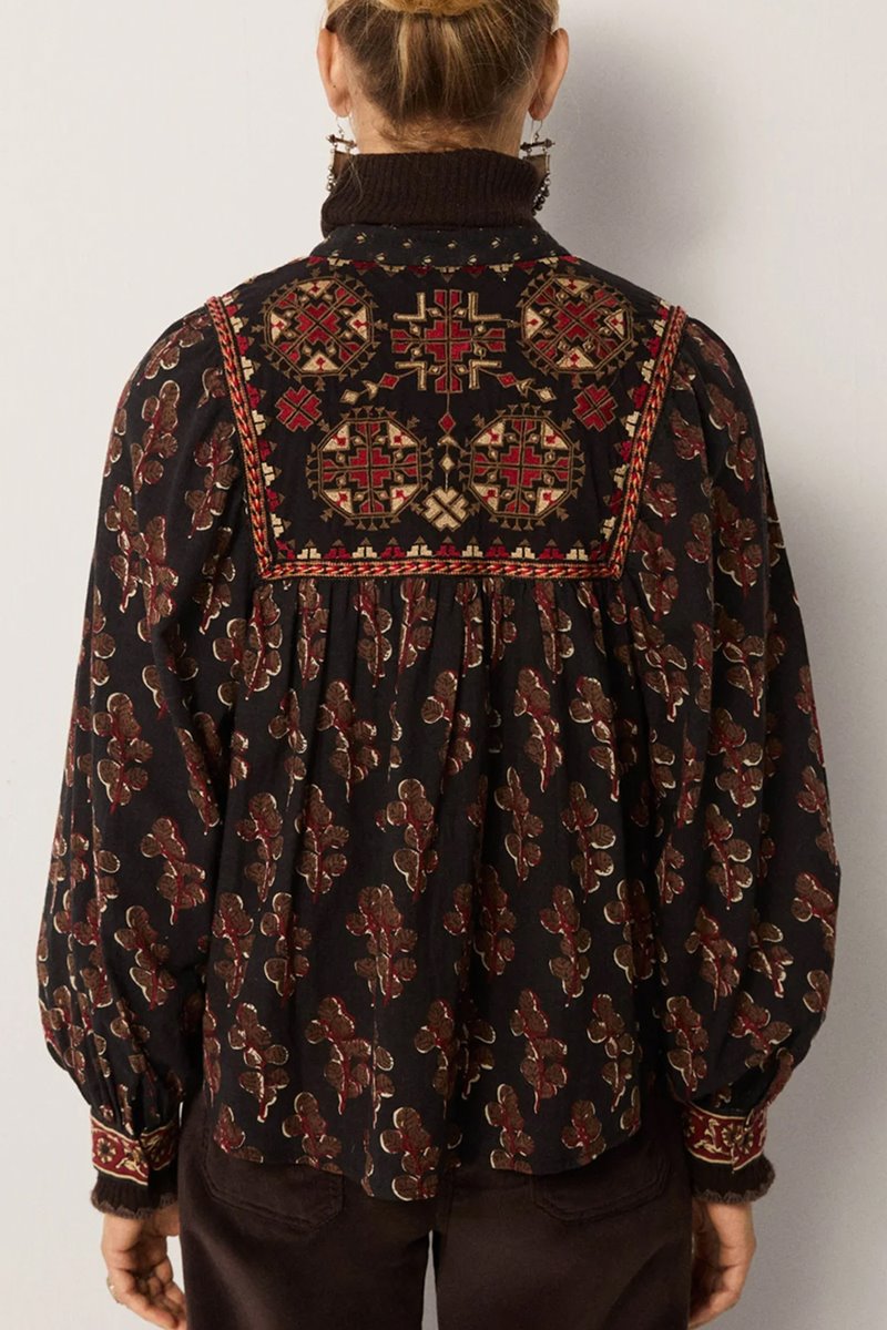 Maison Hotel scarlet blouse side