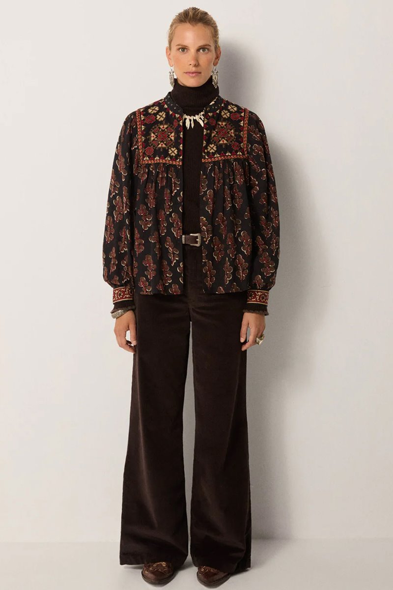 Maison Hotel scarlet blouse detail